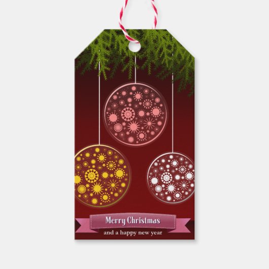 Vrolijk kerstfeest cadeaulabel (Voorkant)