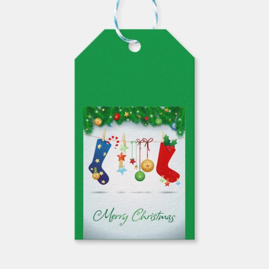 Vrolijk kerstfeest cadeaulabel (Voorkant)