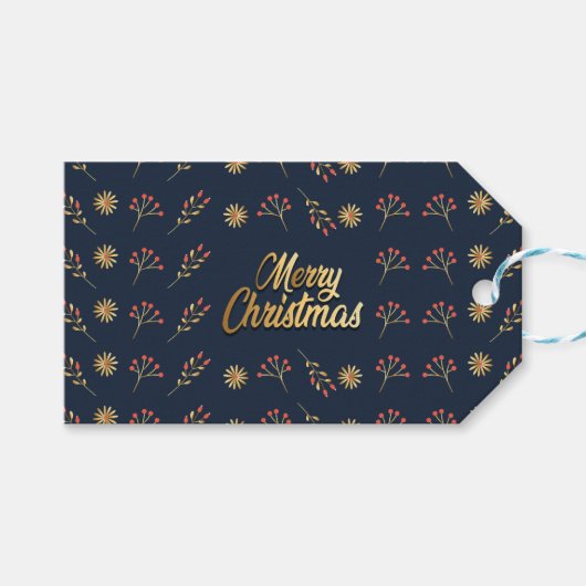 Vrolijk kerstfeest cadeaulabel (Voorkant (Horizontaal))