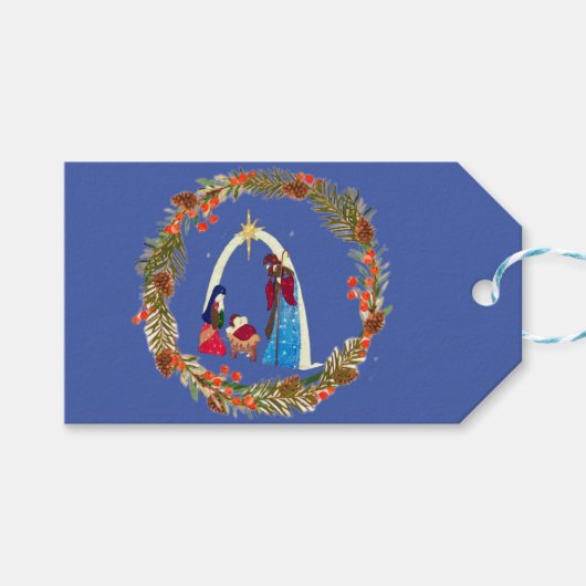 Vrolijk kerstfeest! cadeaulabel (Voorkant (Horizontaal))