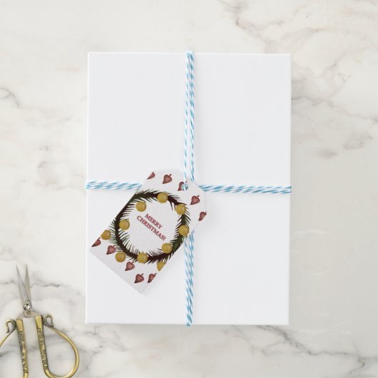 Vrolijk kerstfeest cadeaulabel (Met Touw)