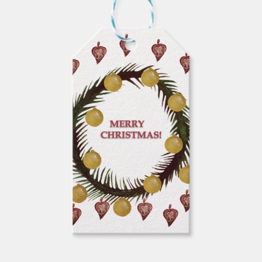 Vrolijk kerstfeest cadeaulabel (Voorkant)