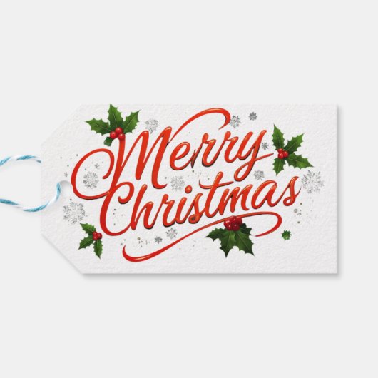 Vrolijk kerstfeest cadeaulabel (Achterkant Horizontaal)