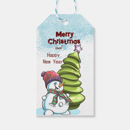 Vrolijk kerstfeest cadeaulabel (Voorkant)