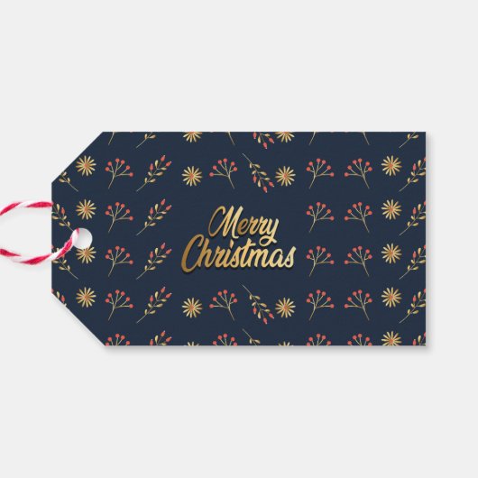 Vrolijk kerstfeest cadeaulabel (Achterkant Horizontaal)