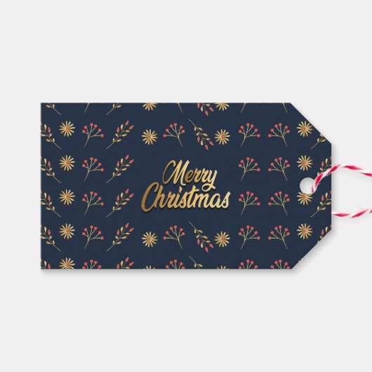 Vrolijk kerstfeest cadeaulabel (Voorkant (Horizontaal))