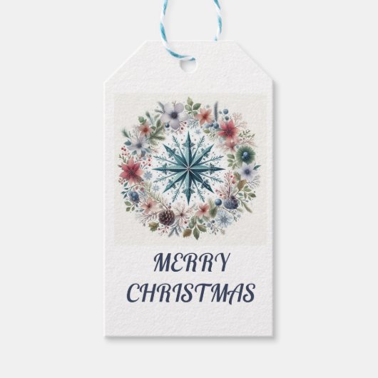 Vrolijk kerstfeest cadeaulabel (Voorkant)
