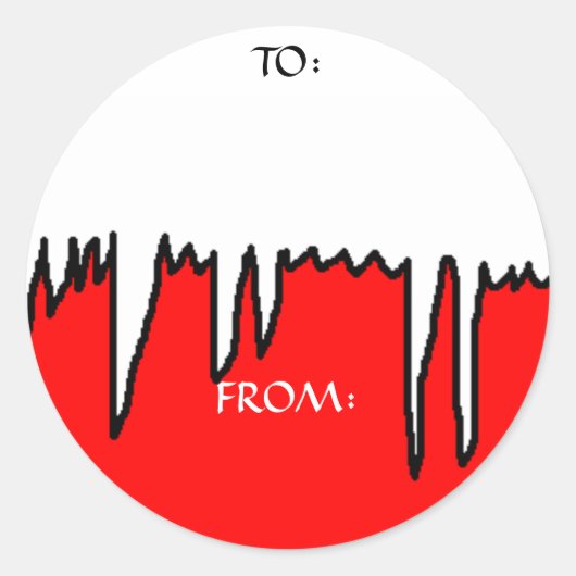 vrolijk kerstfeest! -cadeaulabels ronde sticker (Voorkant)