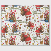 Vrolijk kerstfeest cadeaupapier (Vlak)