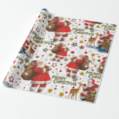 Vrolijk kerstfeest cadeaupapier (Uitgerold)