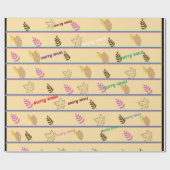 Vrolijk kerstfeest cadeaupapier (Vlak)