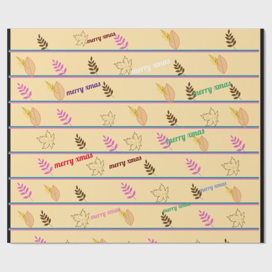 Vrolijk kerstfeest cadeaupapier (Vlak)