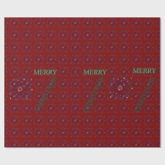 Vrolijk kerstfeest cadeaupapier (Vlak)