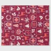 Vrolijk kerstfeest cadeaupapier (Vlak)