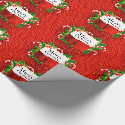 Vrolijk kerstfeest cadeaupapier (Hoek)