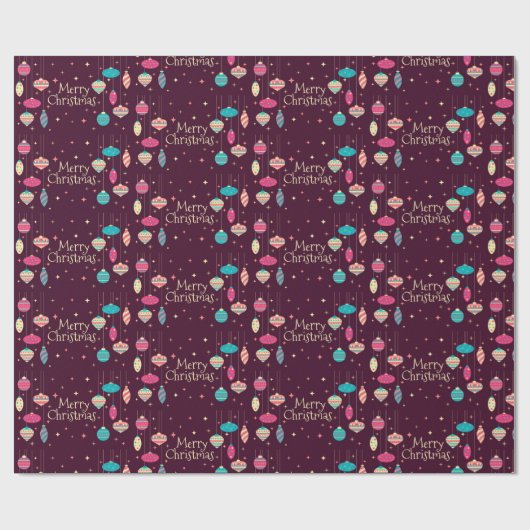 Vrolijk kerstfeest cadeaupapier (Vlak)