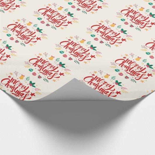 Vrolijk kerstfeest cadeaupapier (Hoek)