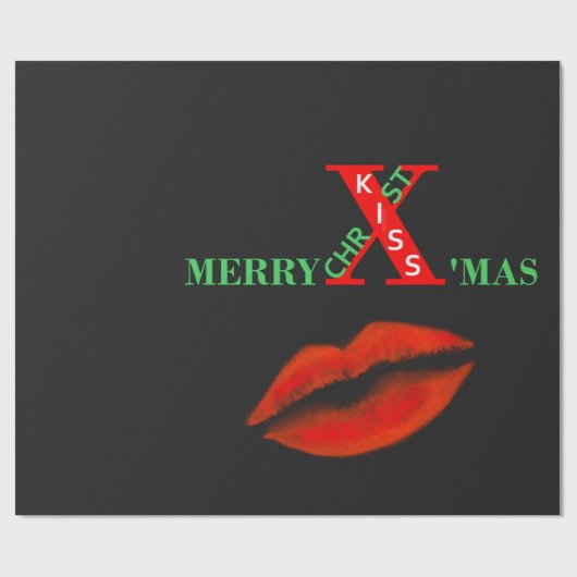 Vrolijk kerstfeest cadeaupapier (Vlak)