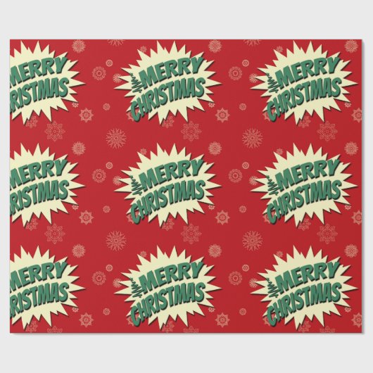 Vrolijk kerstfeest cadeaupapier (Vlak)