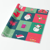 Vrolijk kerstfeest cadeaupapier (Uitgerold)