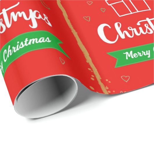 Vrolijk kerstfeest cadeaupapier (Rol Hoek)