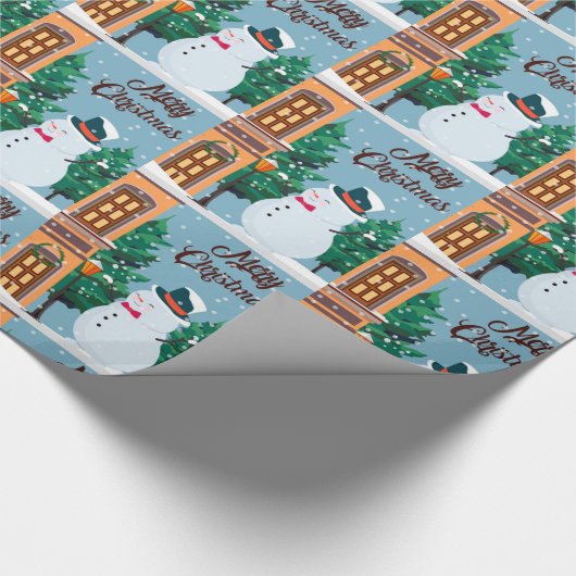 Vrolijk kerstfeest cadeaupapier (Hoek)