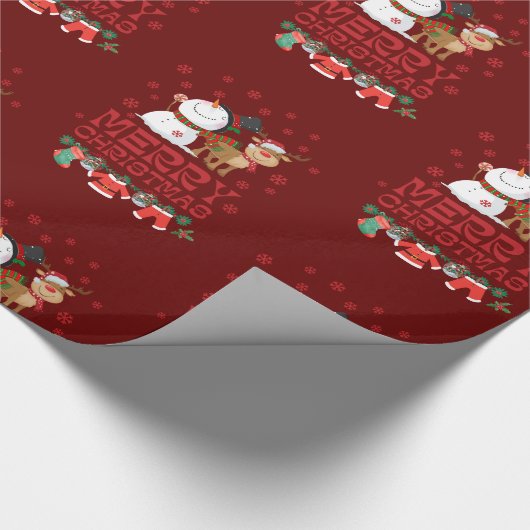 Vrolijk kerstfeest cadeaupapier (Hoek)