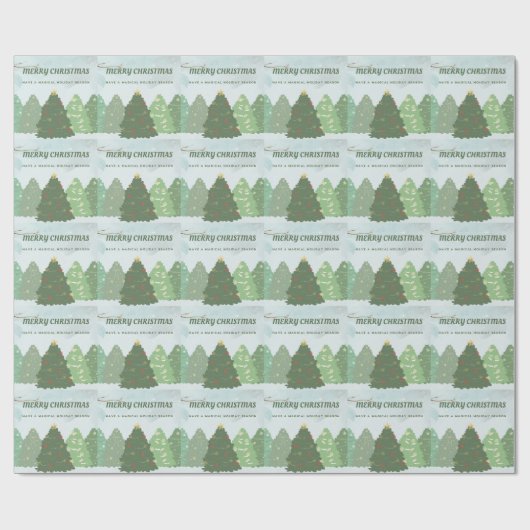 Vrolijk kerstfeest cadeaupapier (Vlak)