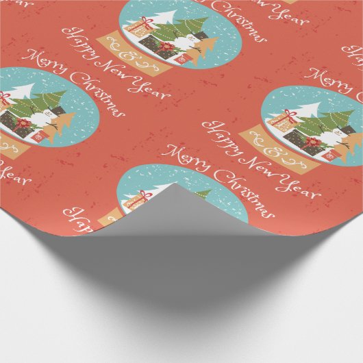 Vrolijk kerstfeest cadeaupapier (Hoek)