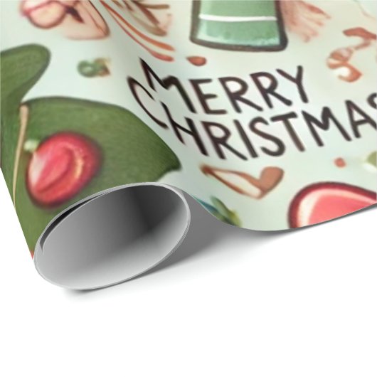 vrolijk kerstfeest cadeaupapier (Rol Hoek)