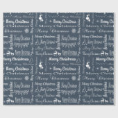 Vrolijk kerstfeest cadeaupapier (Vlak)