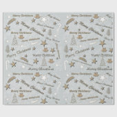 Vrolijk kerstfeest cadeaupapier (Vlak)