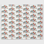 Vrolijk kerstfeest cadeaupapier (Vlak)