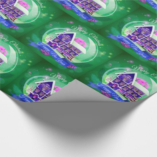 Vrolijk kerstfeest cadeaupapier (Hoek)