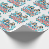 Vrolijk kerstfeest cadeaupapier (Hoek)