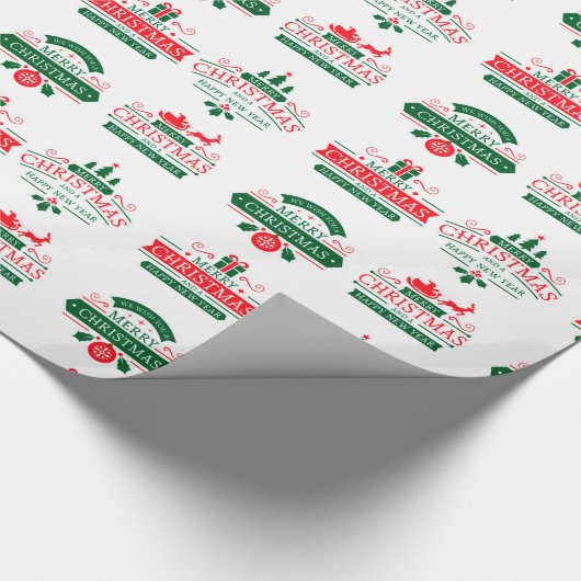 Vrolijk kerstfeest cadeaupapier (Hoek)