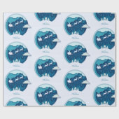 Vrolijk kerstfeest cadeaupapier (Vlak)