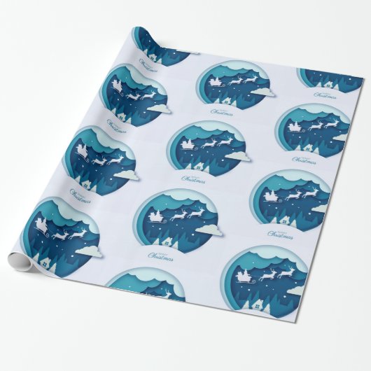 Vrolijk kerstfeest cadeaupapier (Uitgerold)