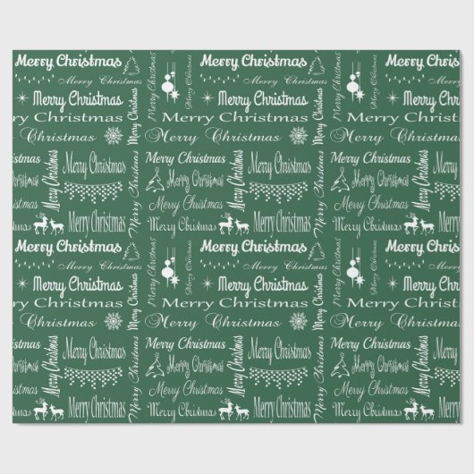 Vrolijk kerstfeest cadeaupapier (Vlak)