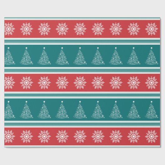 Vrolijk kerstfeest cadeaupapier (Vlak)