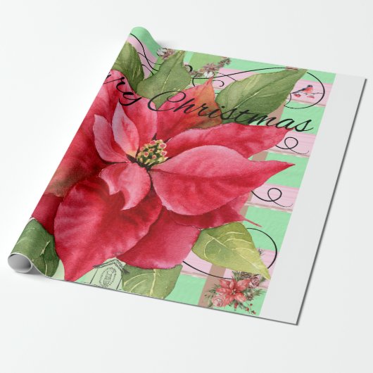 Vrolijk kerstfeest cadeaupapier (Uitgerold)