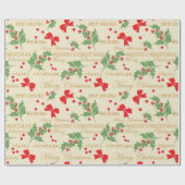 Vrolijk kerstfeest cadeaupapier (Vlak)