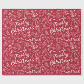 Vrolijk kerstfeest cadeaupapier (Vlak)