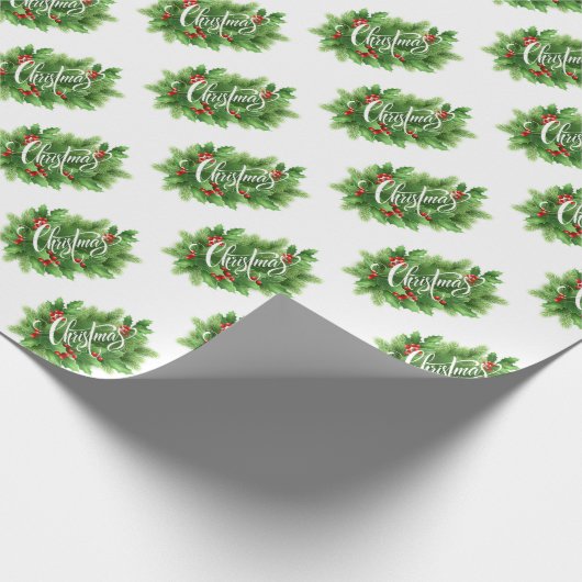 Vrolijk kerstfeest cadeaupapier (Hoek)