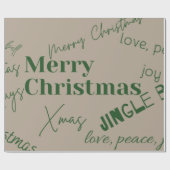 Vrolijk kerstfeest cadeaupapier (Vlak)