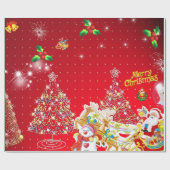 Vrolijk kerstfeest cadeaupapier (Vlak)