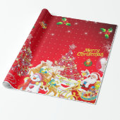 Vrolijk kerstfeest cadeaupapier (Uitgerold)