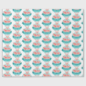 Vrolijk kerstfeest cadeaupapier (Vlak)