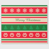 Vrolijk kerstfeest cadeaupapier (Vlak)