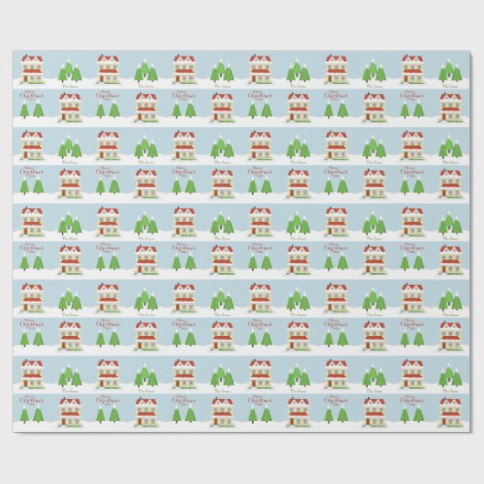 Vrolijk kerstfeest cadeaupapier (Vlak)